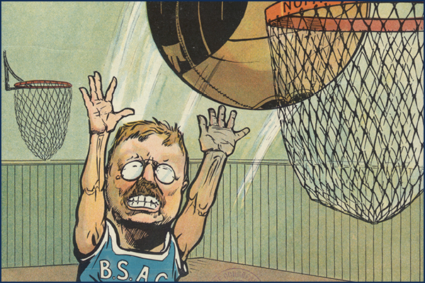 Theodore Roosevelt basketball cartoon