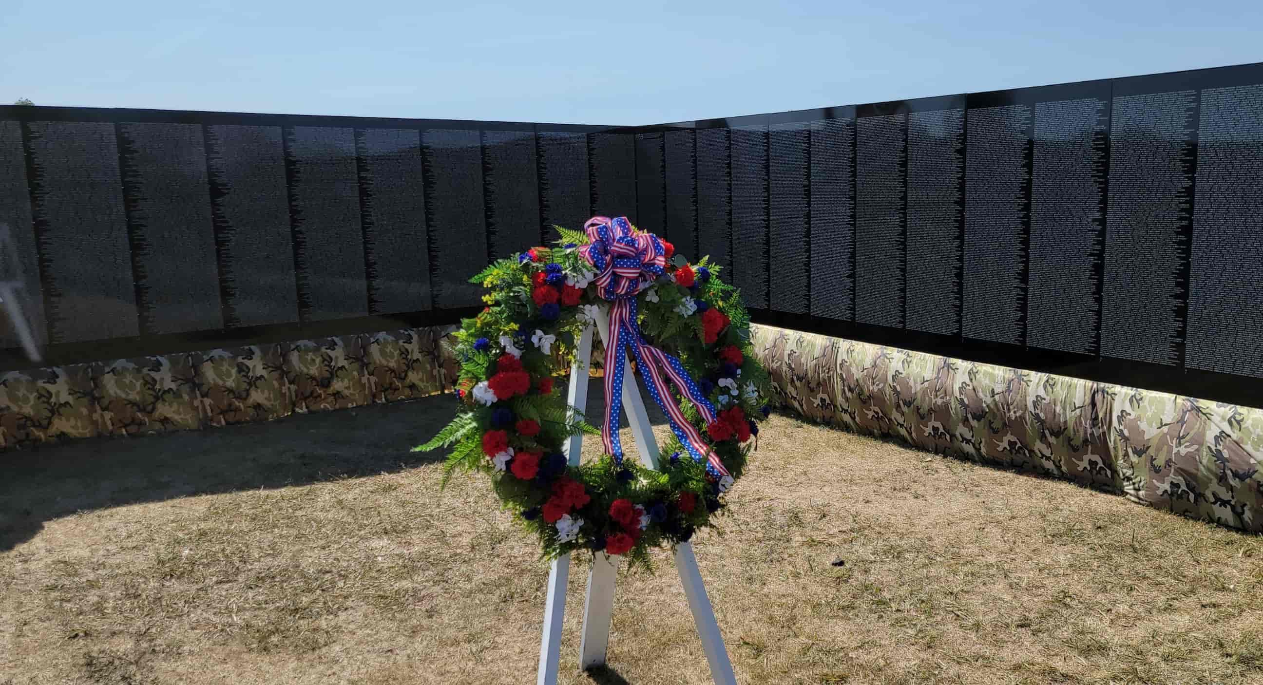 Memorial Wall and wreath