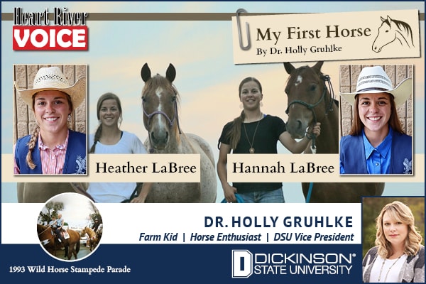Collage of Heather and Heidi Labree and their horses.