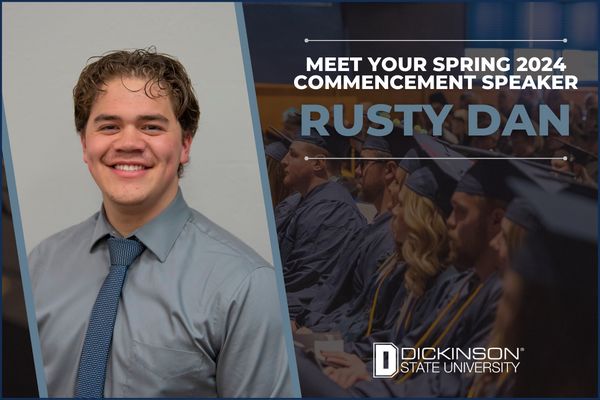Photo of Rusty Dan, the student commencement speaker.