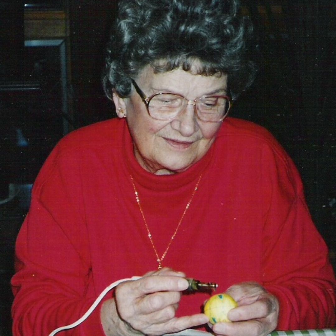 Julia Demonstrating the art of Pysanky