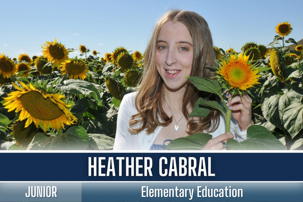 Heather Cabral in sunflower field